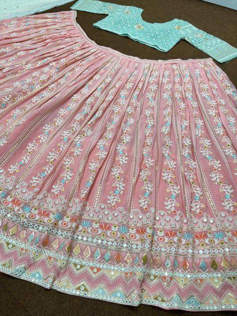 BRIDAL WEAR HEAVY EMBROIDERED MT 1008 GEORGEET Lehenga choli manufacturers in Pune